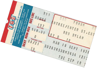 Bob Dylan Concert Ticket